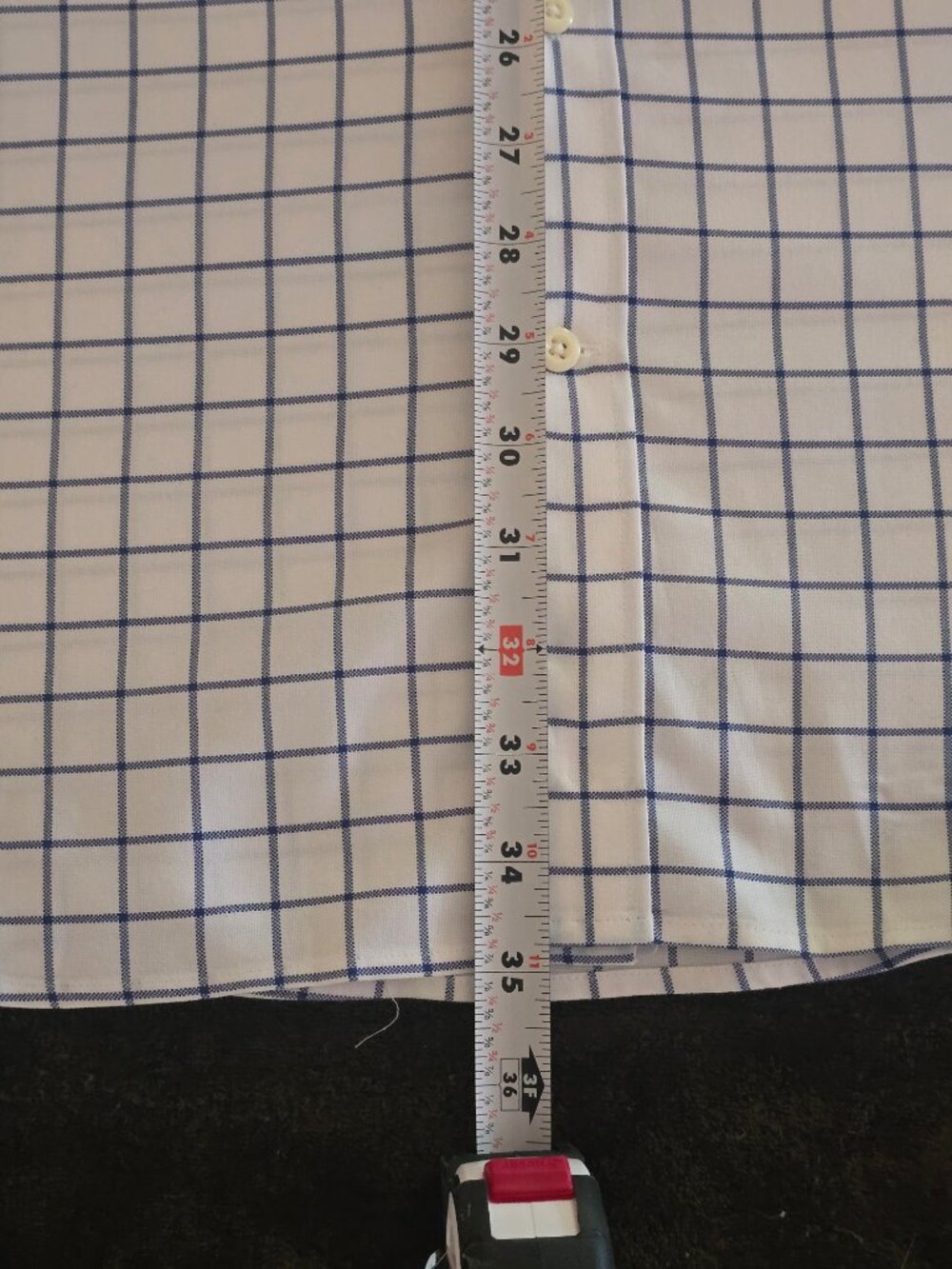 Peter Millar Nanoluxe Easycare Dress Shirt Mens XL White Navy Windowpane Check - Picture 7 of 8